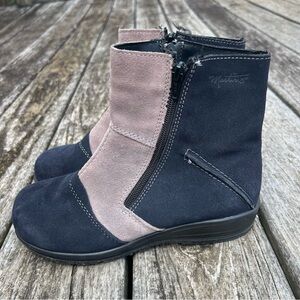 Martino Suede Two-Tone Ankle Boots